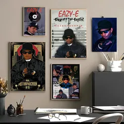 1PC West Coast Hip Hop Rapper Eazy E Retro Print Poster Paper Waterproof HD Sticker Bedroom Entrance Home Living Room Wall Decor