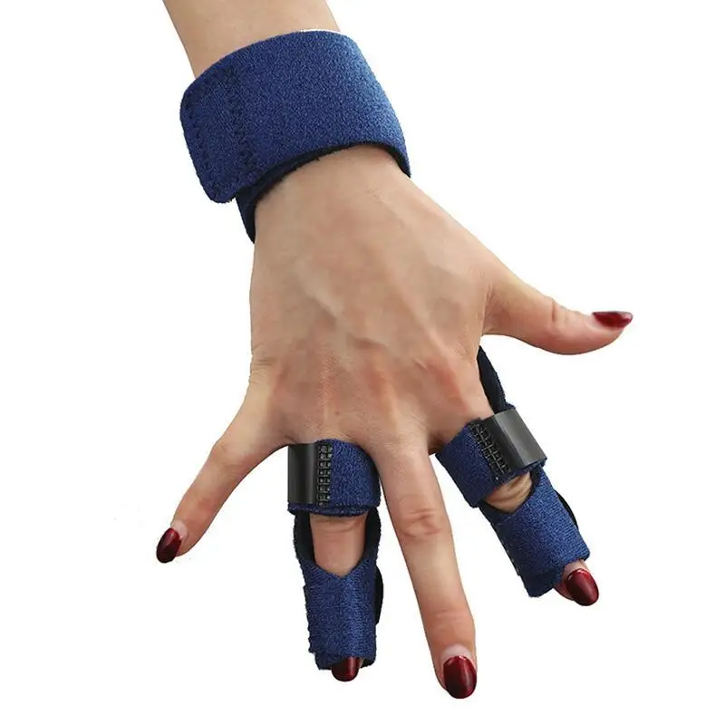 Adjustable 2 Finger Splint Hand Wrist Brace Support for Trigger Finger Aluminum Support Brace Guard Splints Tendon Pain Relief