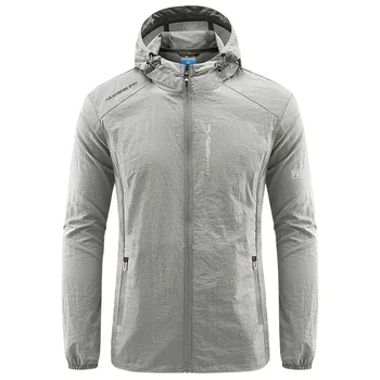 Men's UPF 50+ UV Protection Windbreaker Quick Dry Jacket Outdoor Sun-Protective Thin Hiking Fishing Cycling Hooded Sport Light 4