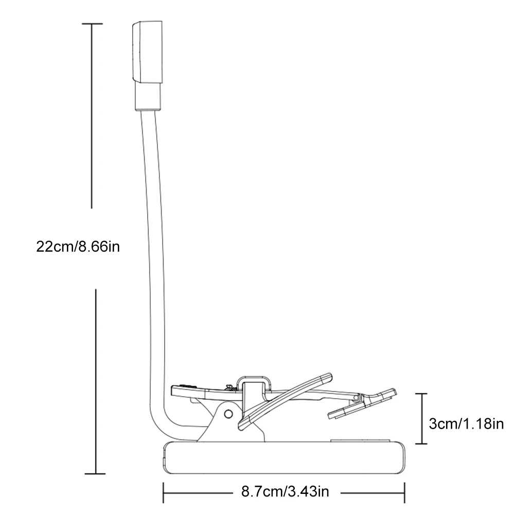 ضوء حامل الموسيقى LED مع مشبك رقبة مرن على ضوء القراءة يعمل باللمس ستبليس يعتم ضوء الليل بجانب السرير لقراءة الكتب #6