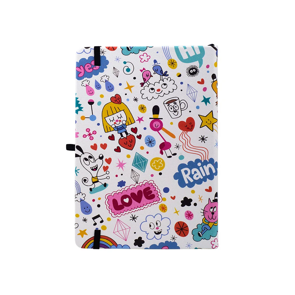 Lovely Dog Bullet Dotted Journal Elastic Band 160gsm Ultra Thick Paper Elastic Band A5 Hardcover Dot Grid Notebook