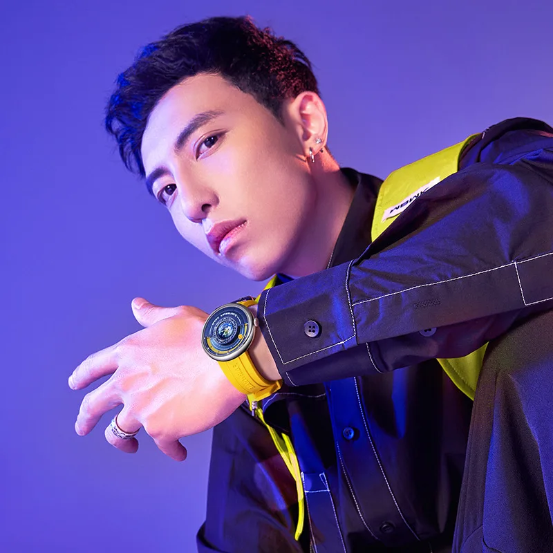 ساعة مارك فيرويل 5700 كوارتز رجالية عصرية بمينا أرضي إبداعي وحزام سيليكون مقاوم للماء ساعات يد رياضية كاجوال للرجال