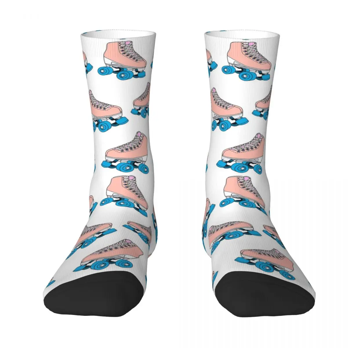 

Pink Roller Skates Socks Harajuku High Quality Stockings All Season Long Socks Accessories for Man's Woman's Birthday Present