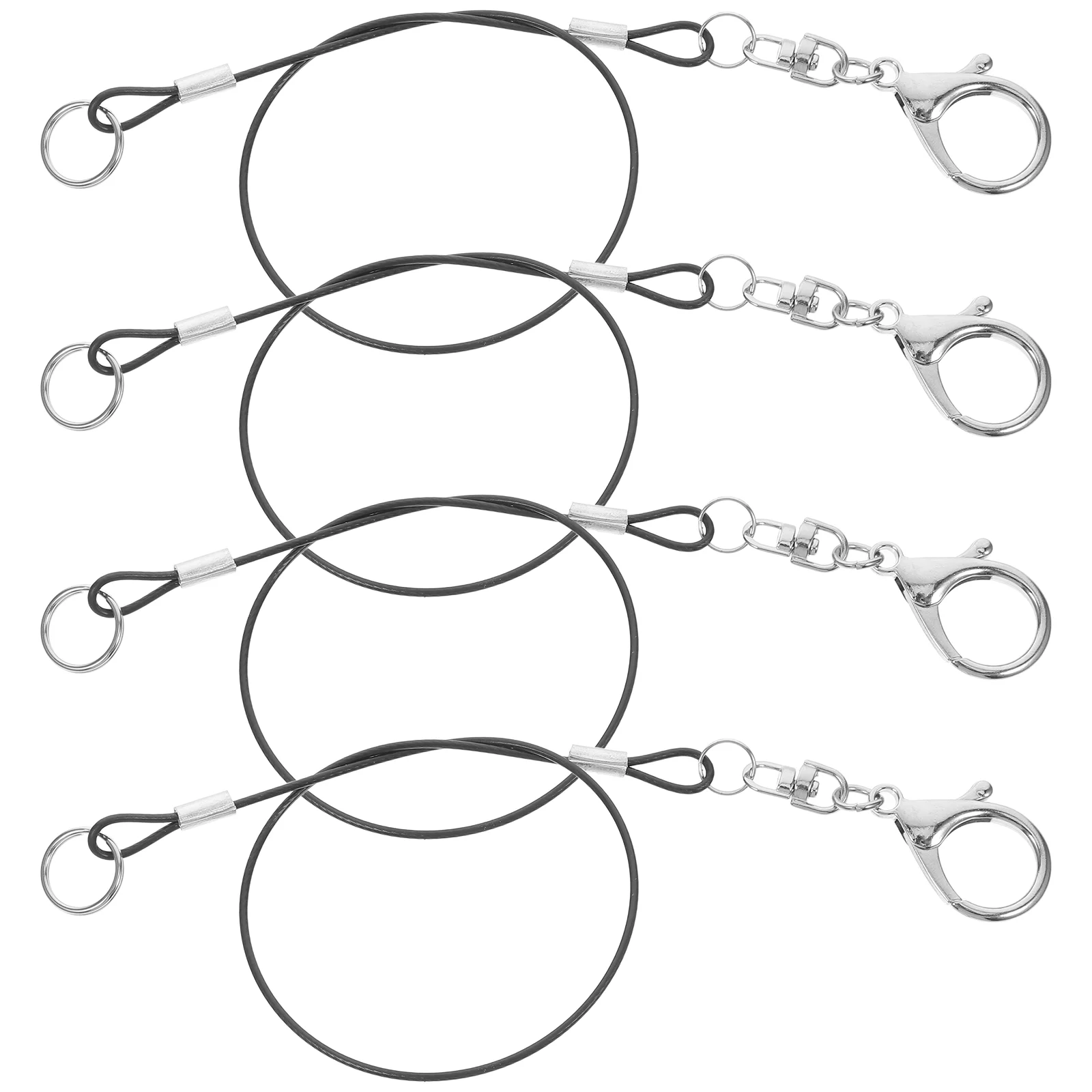 

4 Pcs Signature Pen Lanyard Holder Leash for Clipboard Strap Cell Phone Stylus Cord Attachment Loop Black Chain Travel
