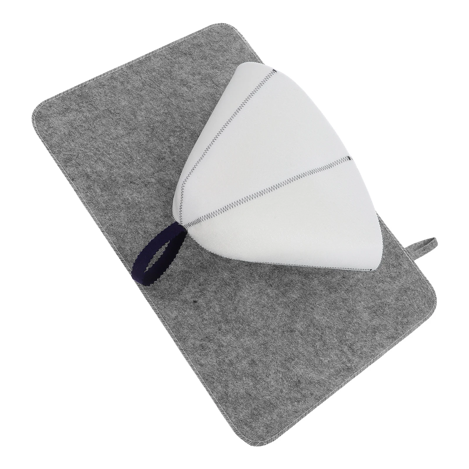 2 قطعة قبعة ساونا وسادة مقعد مجموعة سميكة قبعة صوفية ملبدة للرجال النساء حمام اكسسوارات رمادي أزرق ساونا الاسترخاء عدة