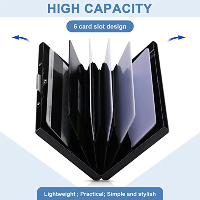 Porte-cartes de visite en acier inoxydable pour hommes, anti-magnétique, blocage RFID, sac portefeuille, protecteur de carte de crédit