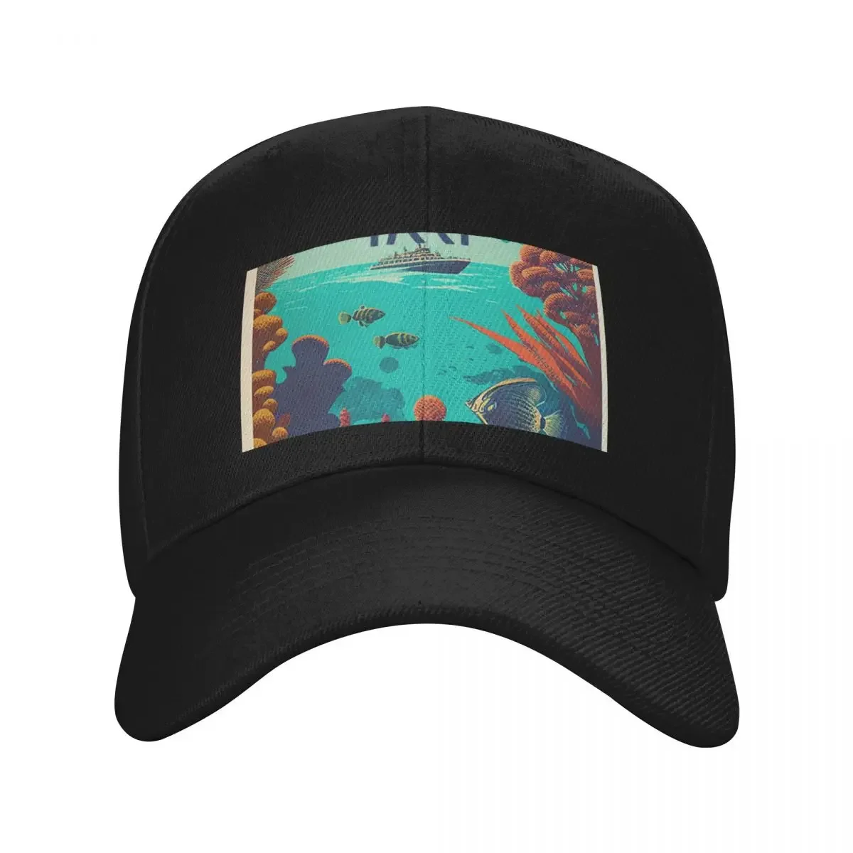 

Great Barrier Reef Australia Vintage Travel Art Poster Baseball Cap beach hat Male hat Fashion Beach Baseball For Men Women's