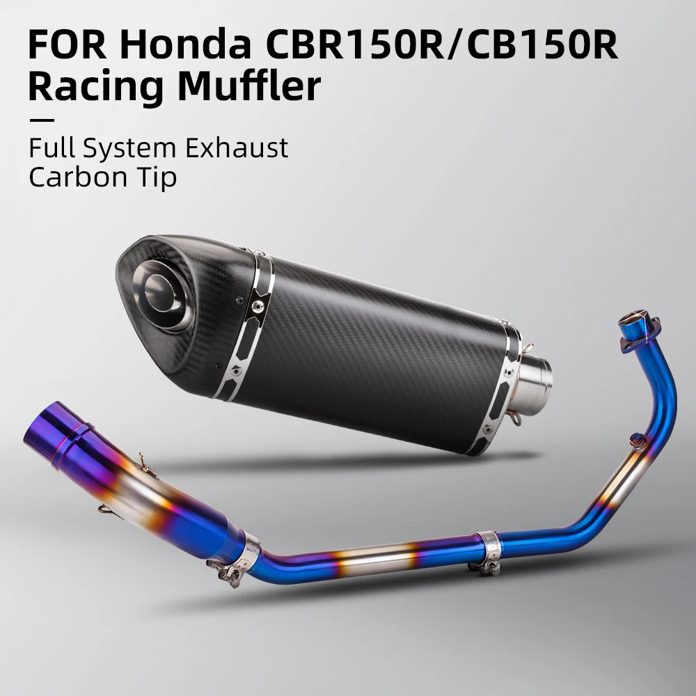 

For HONDA CBR150 CBR150R CB150R Motorcycle Exhaust Escape Modified Full System Oblique Triangle Muffler with Front Mid Link Pipe