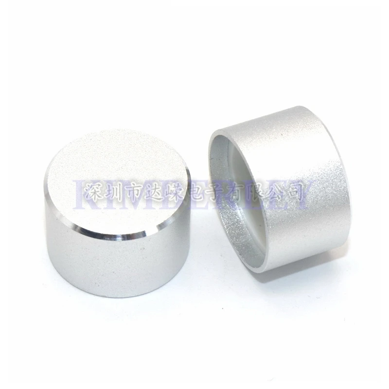 2PCS 24×15MM Silver Sandblasted Bright Edge semi-shaft Knob Aluminum Alloy Knob D Handle Potentiometer Knob Switch Cap