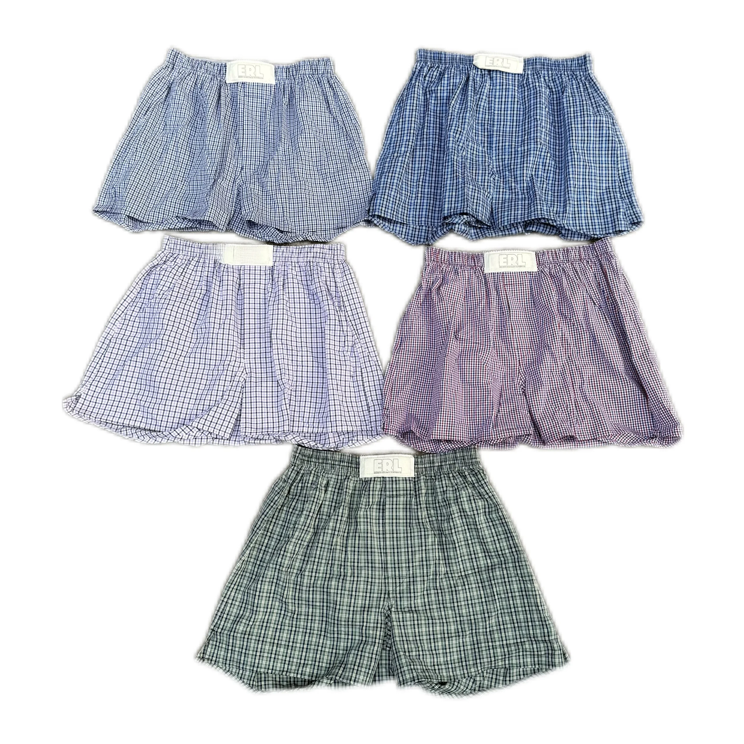 

ERL Sle Autonus Ree Breathable Lazy Plaid orts Home Pants High Waist Polyester Cosite Elastic Fiber Men's orts