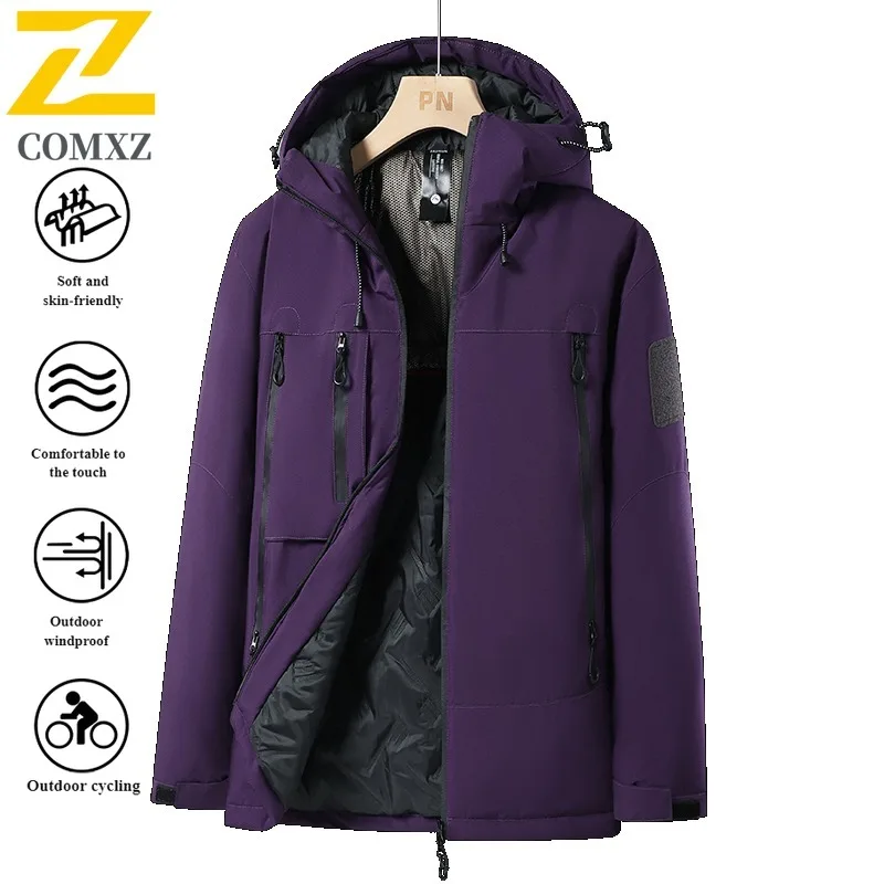 "EiAO سترة واقية من الجرافين ساخنة الرجال مقنعين الشتاء سترة مقاوم للماء يندبروف الحرارية معطف في الهواء الطلق للتخييم الصيد 2025 #2