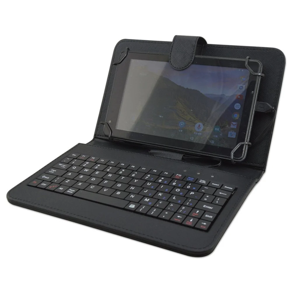 Caso Tablet Portátil com Teclado, Manga de Viagem, Capa Removível, Compatível com iOS, Android, Sistema Windows, 7 pol, 8 pol