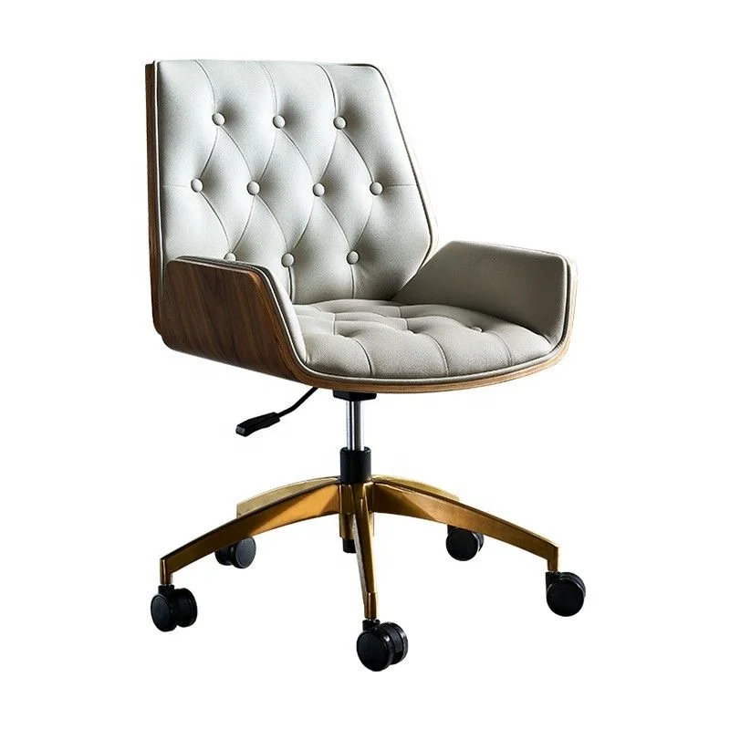 

Elegant White Office Furniture Modern Luxury High Backrest Adjustable Swivel Chair Leather Black Office Chairs With Wheels