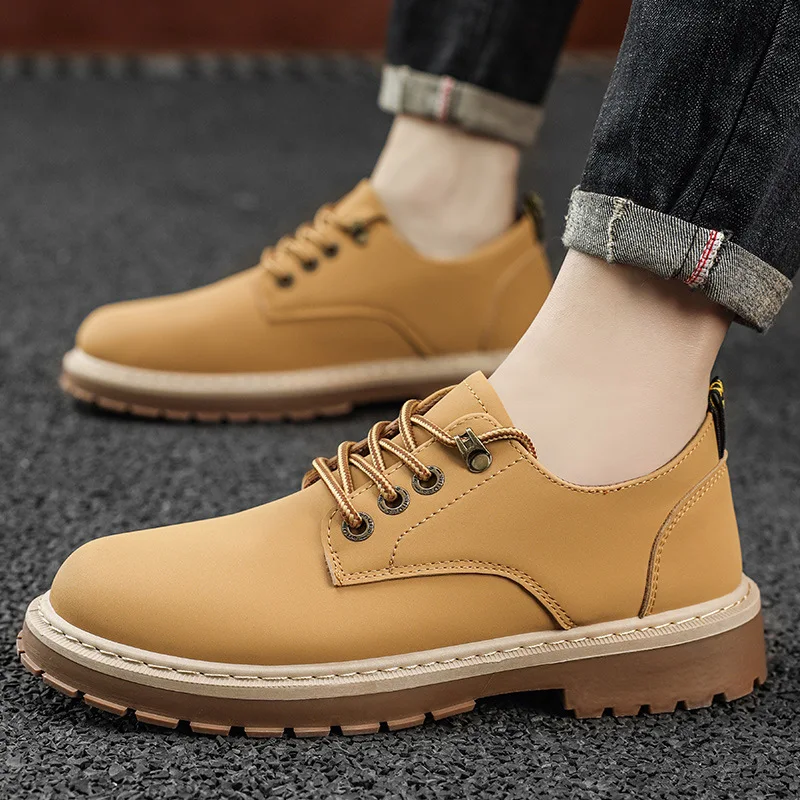 2024 New Men\'s Boots Outdoor Non-slip Men\'s Sneakers Fashion Casual Men Leather Shoes Work Safety Shoes comfor Casuales Hombres