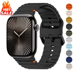 Silicone Band for Apple Watch Strap 46mm 42mm 45mm 49mm 44mm 40mm 41mm Correa Bracelet iWatch Series 11 10 9 8 7 6 SE 3 Ultra 2