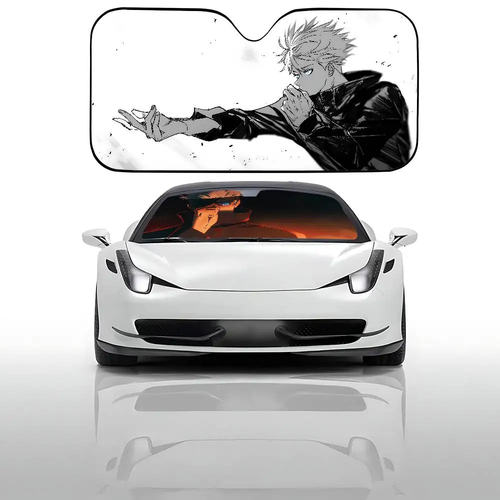 J-Jujutsu K-Kaisen Satoru G-Gojo Cool Car SunShade Windshield Funny Sun Shade Foldable UV Ray Sun Sunshade For Front Window view 5