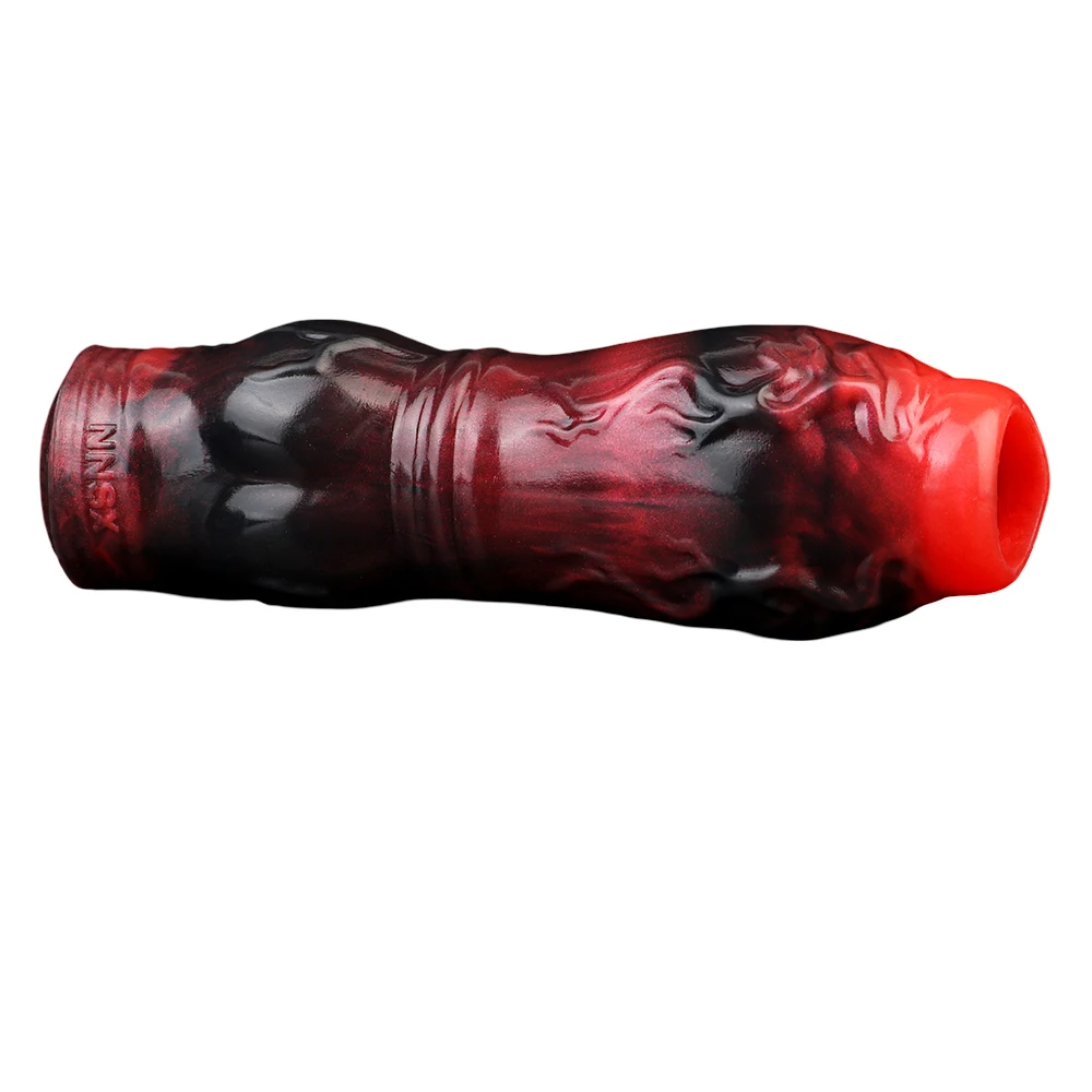 NNSX Internal Threaded Silicone Penis Sleeve Hollow Dog Dildo Enlarger Delay Ejaculation sex toys for Men Dick Girth Enhancement 5