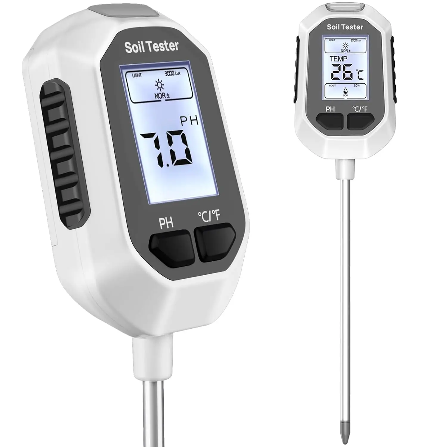 

Многофункциональный измеритель влажности почвы 4-в-1: цифровой измеритель температуры растений, влажности почвы, pH и освещенности