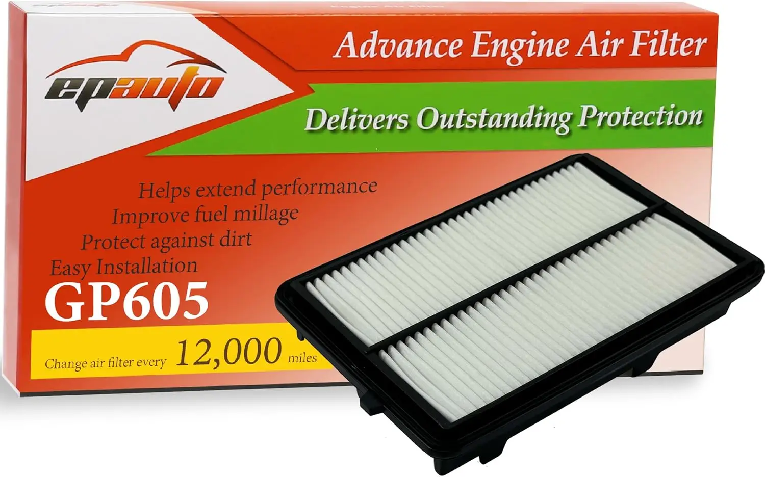 

Воздушный фильтр двигателя GP605 (CA12605), замена для Acura RDX (2019-2025) — жесткий панельный фильтр для двигателя с турбонаддувом 2,0 л, Impr