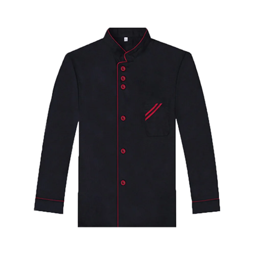 Unisex manga curta Chef Coat, Tops, camisa de catering para hotel e restaurante, preto e branco