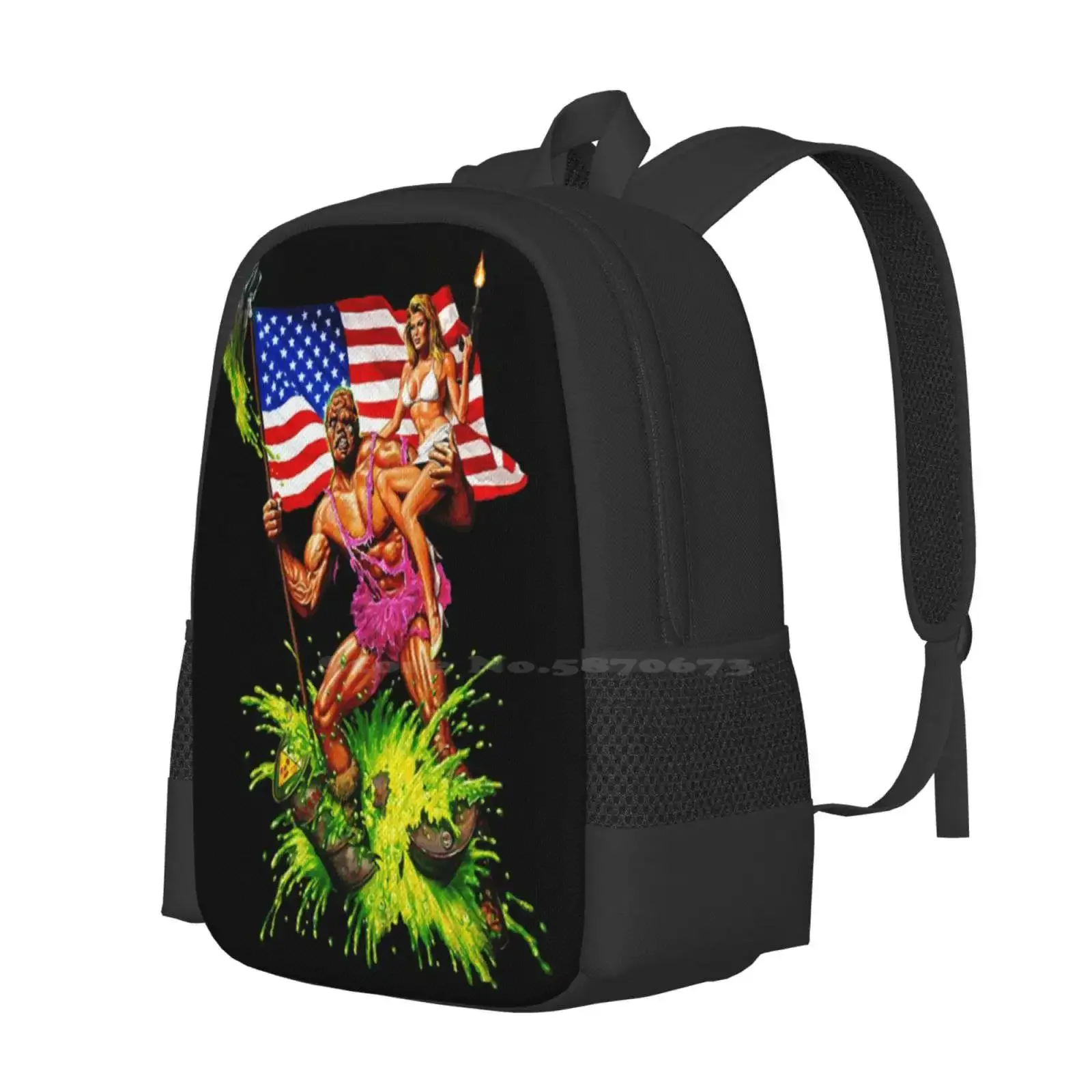 حقيبة ظهر مدرسية للكمبيوتر المحمول بتصميم أنيق من Toic Love حقيبة Lloyd Kaufman The Toxic Avenger Toxie Tromaville #2