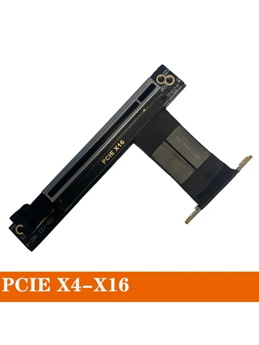 Graphics Double 90 Degree Right Angle Video Card Extender Cable Gen3 PCI Express x4 to x16 GPU Riser Cable for Graphics Vertical