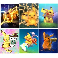 Pokémon Pikachu Diamond Painting para crianças, desenhos animados de anime japonês, bordado de mosaico, presentes fofos para criança, decoração do quarto, 2023