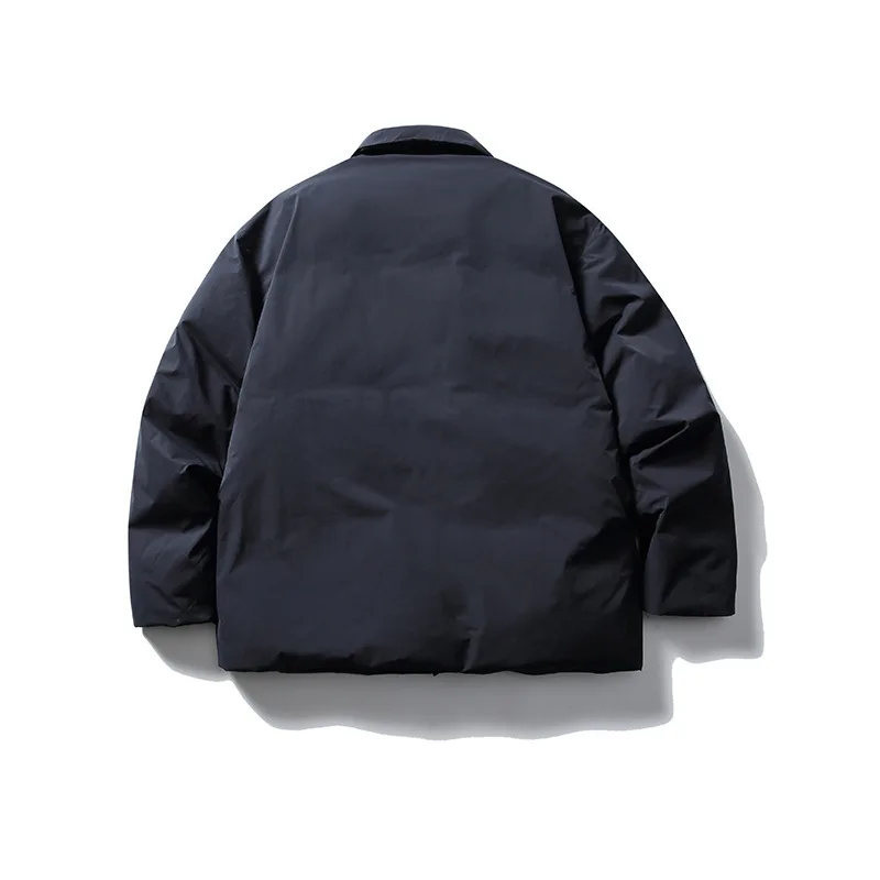 Japanese Retro Outdoor Warm Cotton Jacket Men's Solid Color Lapel Multi Pocket Bread Cotton Coat Trendy