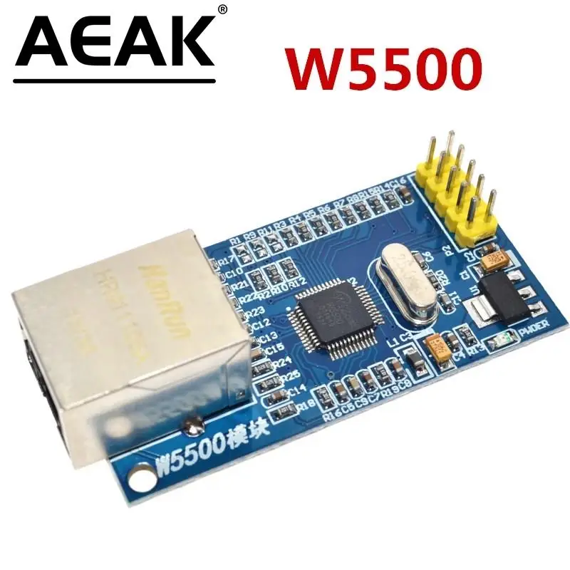 AEAK W5500 Ethernet rede módulo hardware TCP / IP 51 / STM32 microcontrolador programa sobre W5100