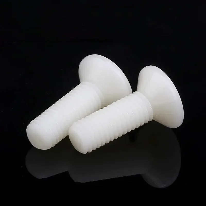 10~50PCS White Nylon Countersunk Head Phillips Screws M2 M2.5 M3 M4 M5 M6 M8 Plastic Machine Cross Countersunk Screw L:4-40mm