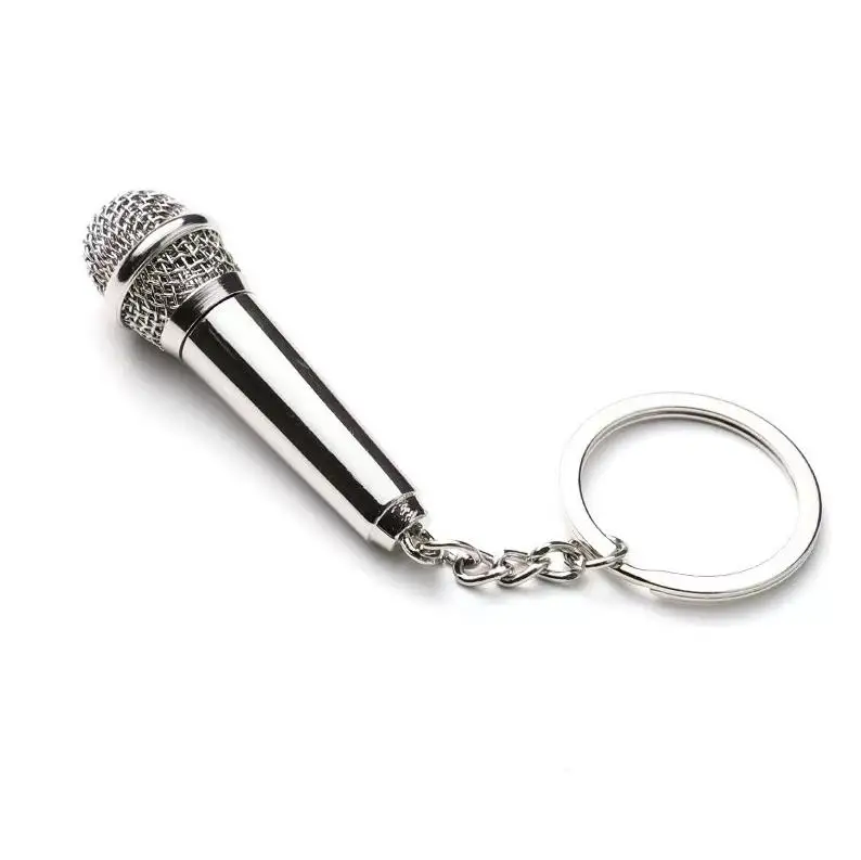 

Mini Microphone Keychain Metal Car Keychains Pendant Valentine's Day Gift Keying Key Chains ni124