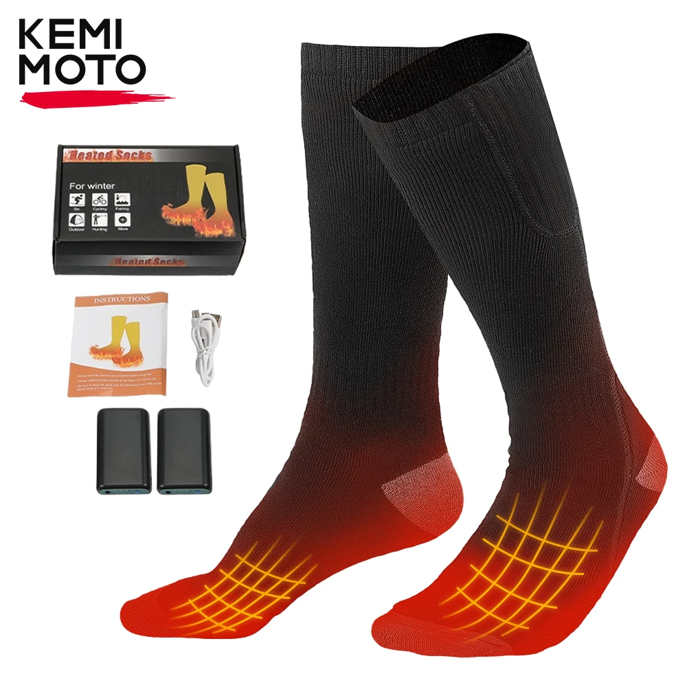 Calcetines calefactables eléctricos Unisex con baterías recargables, medias gruesas y suaves, equipo térmico para deportes al aire libre en invierno, esquí