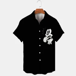 Disney Halloween Mickey Minnie Men Anime Print Short Sleeve Street Shirt Women Party Wear Boys Girls Street Tops