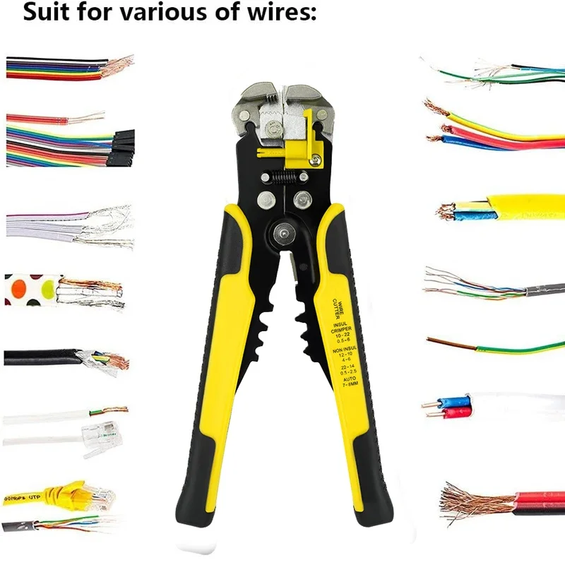 Multifunctional Wire Stripper Cable Clipper Crimping Pliers Quick Stripping Wire Pliers Electrical Tool for Stripping Wires