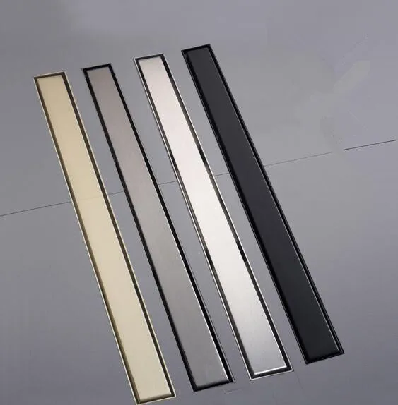 300*55mm Stainless Steel  Concealed Tile Insert Long Shower Floor Drain Bathroom Invisible Rectangle Ceramic Tile Linear Drain