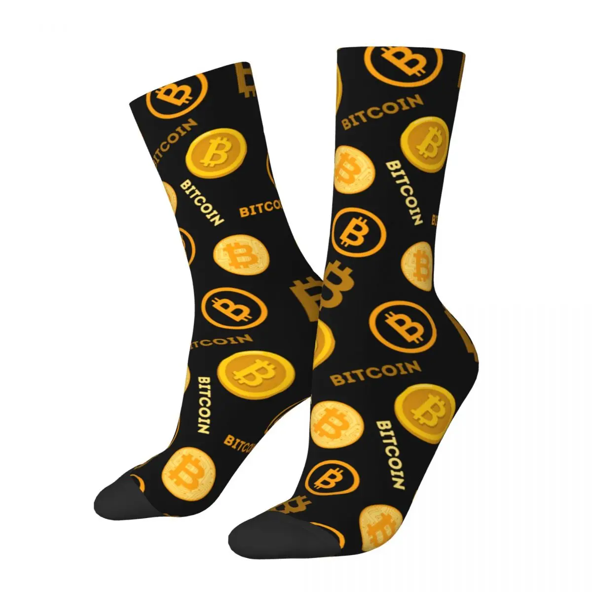 

New Men's Socks Harajuku Bitcoin Sock Polyester Graphic Women's Sock Spring Summer Autumn Winter