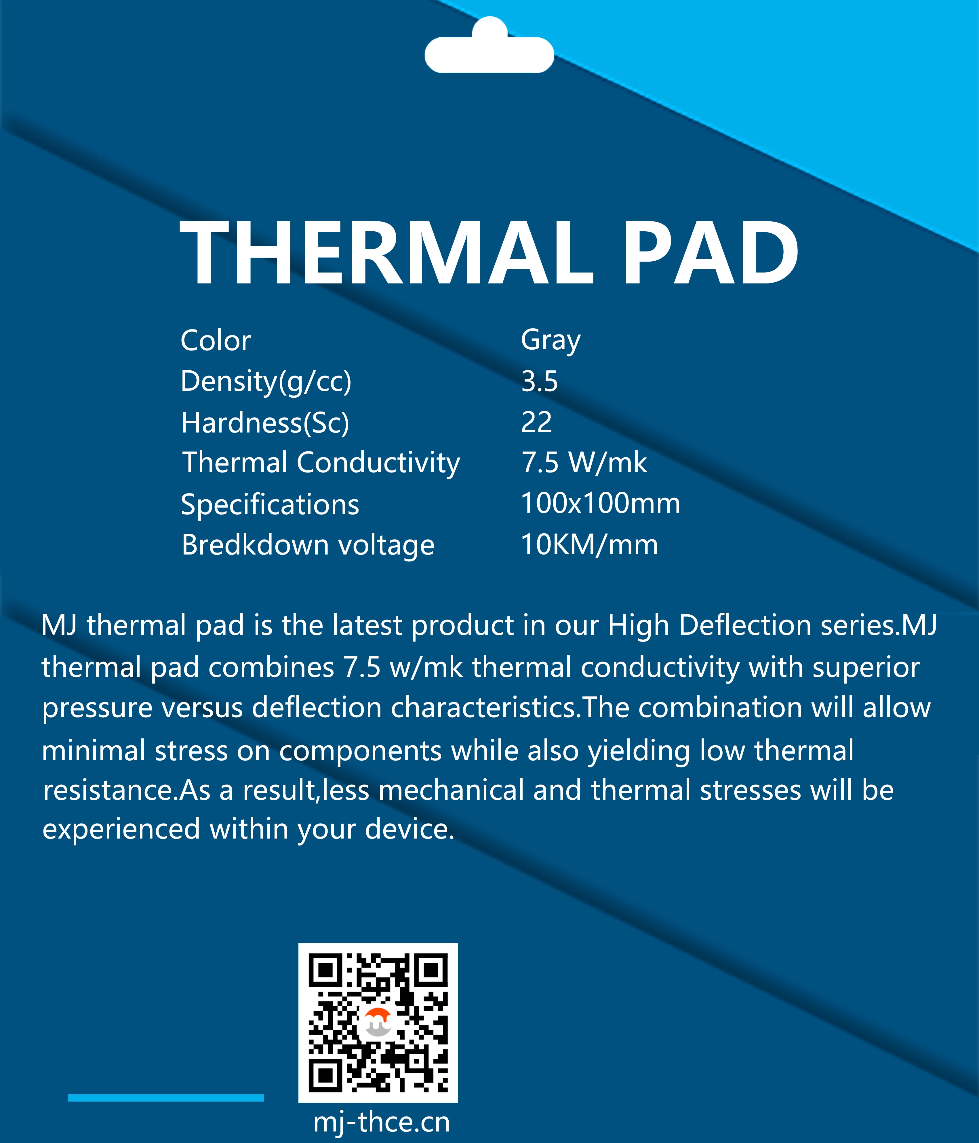 MJ High  performance  thermal pad 7.5W/MK  heat  dissipation cooling silicone pad for laptops CPU/GPU graphics cards specialized