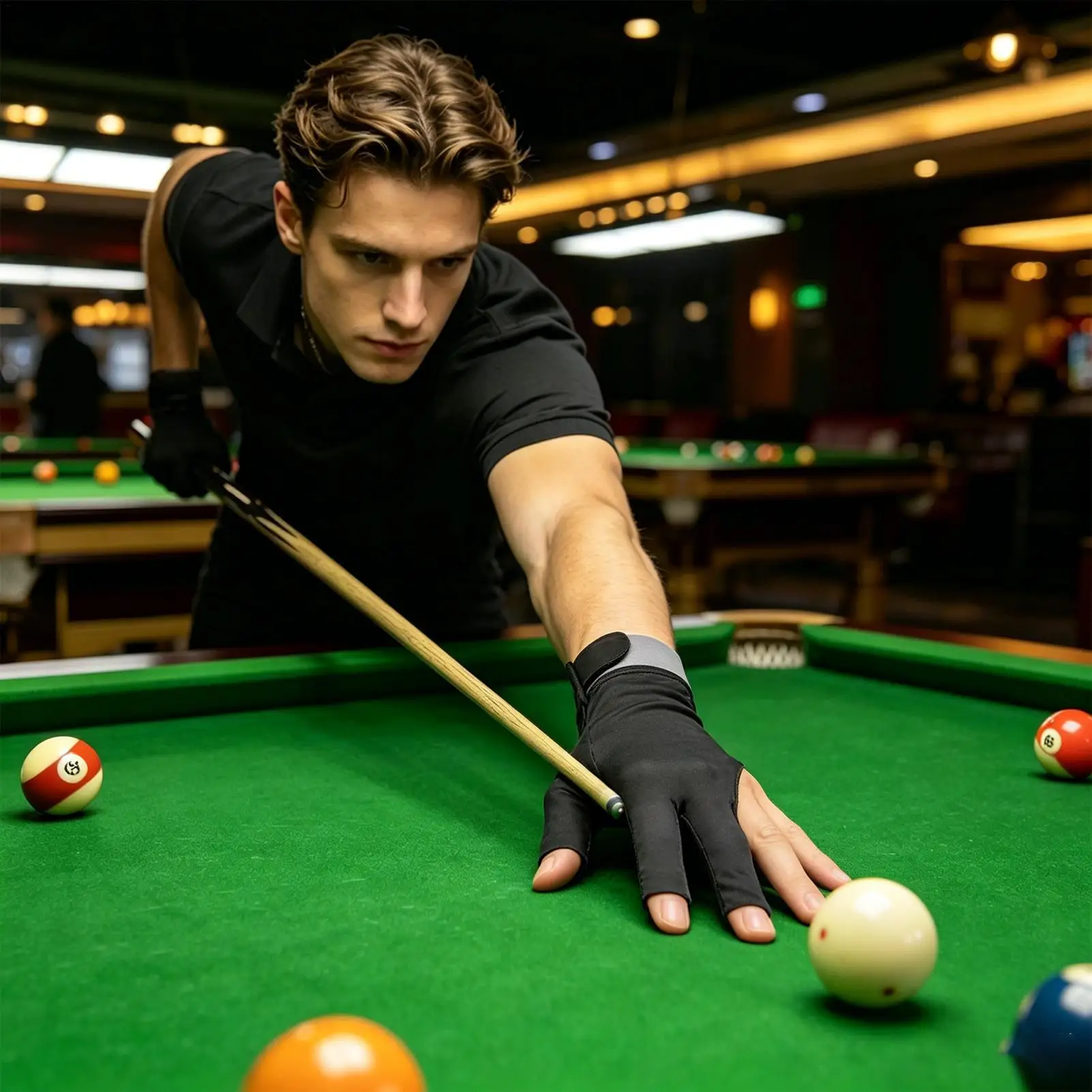 

Pool Glove Left Hand Breathable 3-Finger Billiards Accessories Billiard Pool Hand Cue Gloves For Adults Men Beginner Hall