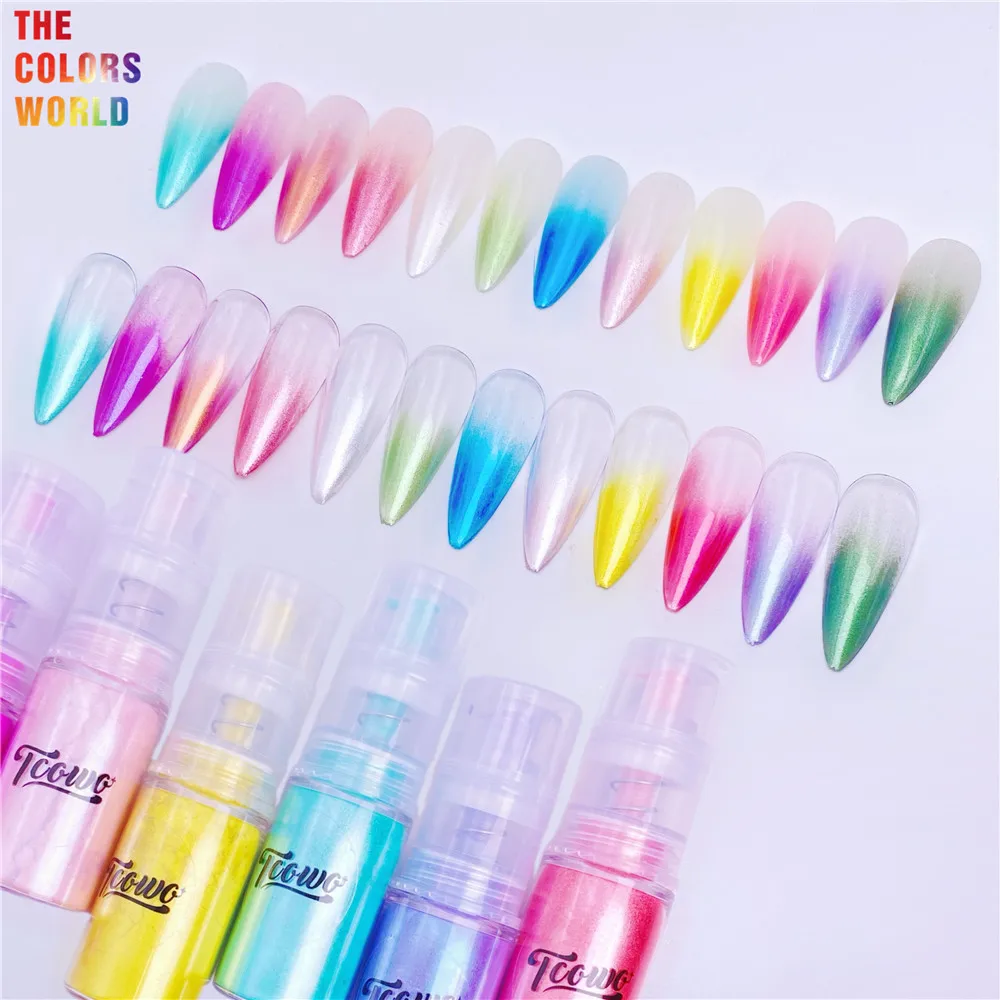 TCT-924 Ombre Nails Glitter Powder Spray Bottle Pearl Pigment Metallic Luster Nail Shadow Spray Ombre Nail Mist Gradual Effect