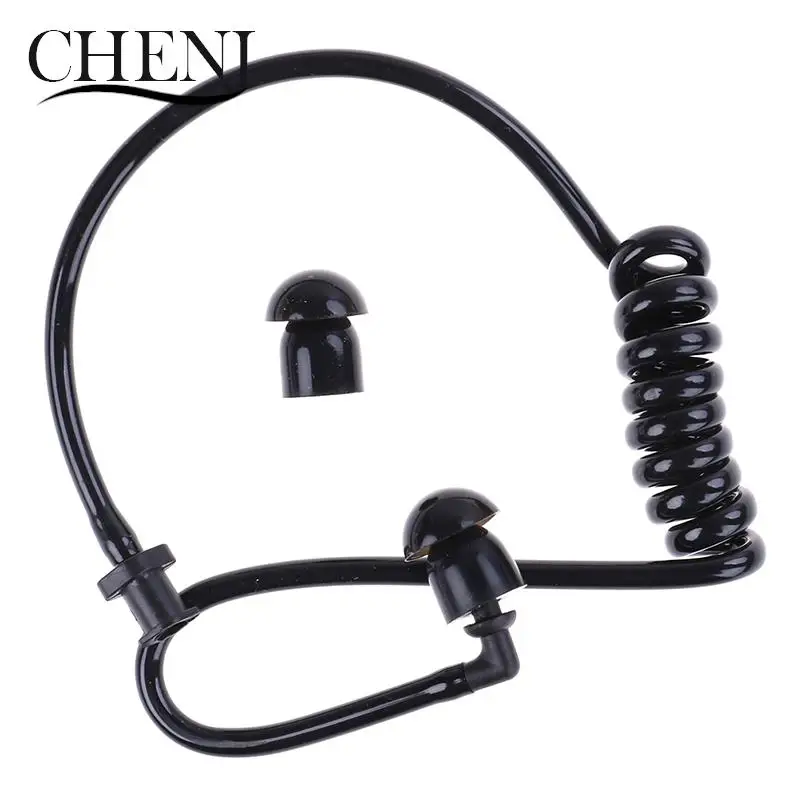 Black Replacement Coil Acoustic Air Tube Earplug For Radio Earpiece Headset