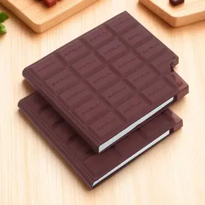 

2pcs Chocolate Shaped Mini Notepad Portable Pocket Notebook Wire-O Binding Steno Pad For Students Friends Family Gift