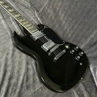 Free Shipping Black SG Electric Guitar with Ac-dc Inlays HH Pickup in Stock Golden Hardware Electric Guitar Rosewood Fingerboard