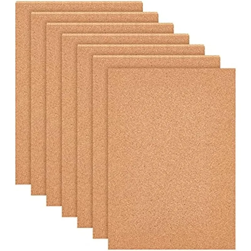 6 Pack Self-Adhesive Cork Sheets(5mm thick) Cork Tiles Cork Mat 12x8 Inch with Adhesive Back for Wall Decoration,