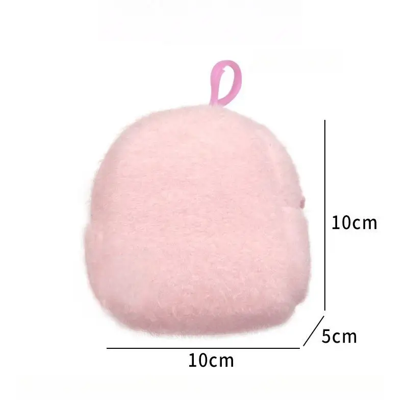 1-Piece Charming Backpack Shaped Storage Pouch Mini Coin Plush Purse Convenient Keychain Key Money Holder Pendant