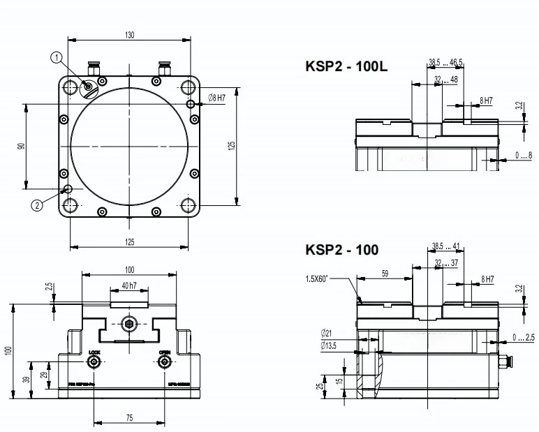 Hot Sel KSP-100+ Pneumatic Concentric Vise Clamping Force Block Self Cetentering Vise for Cnc Automation with Robot Cobot