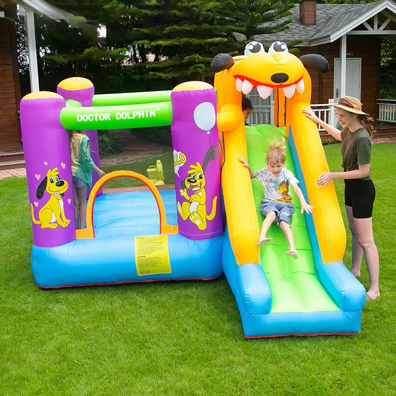 Household Inflatable Castle Children's Trampoline Indoor Outdoor Small Amusement Park Slide Jumping Bed Naughty Fort