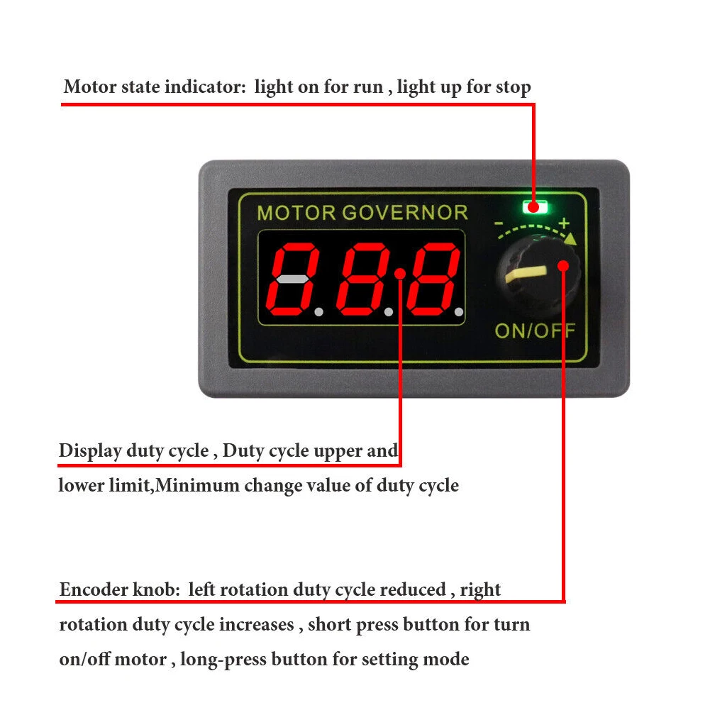 

Motor Controls Speed Controller 5A 5V/12V/24V 78.5mm X 43mm X 26mm DC Motor Dimmer Controller Speed Switch Regulator