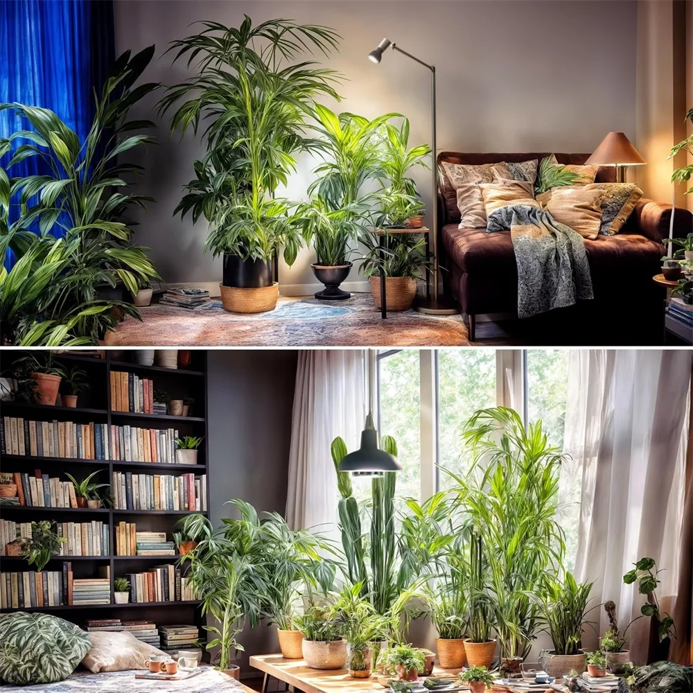 تنمو مصابيح كهربائية للنباتات الداخلية، عكس الضوء الطيف الكامل LED تنمو ضوء مع جهاز التحكم عن بعد، مؤقت تلقائي، لمبة إضاءة نباتية 12 واط E27