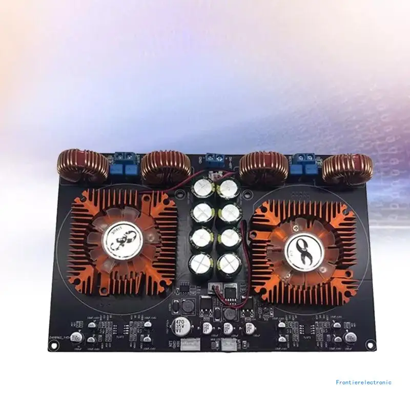 Digital Class-D Amplifier Board 600W+600W TPA3255 2.0 Channel Fan Cooled for Audiophiles Home Theater High End Sound