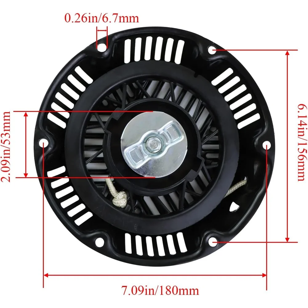 

Engine Pull Start Recoil Starter Center Distance 6.14 Inches Recoil Starter For Engine PA6 GF30 Precision Molded